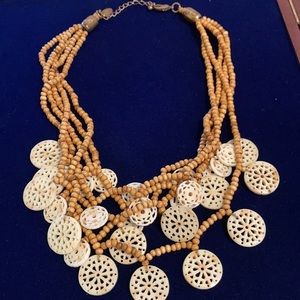 Vintage Laila Rowe honeycomb beaded multi stranded  necklace